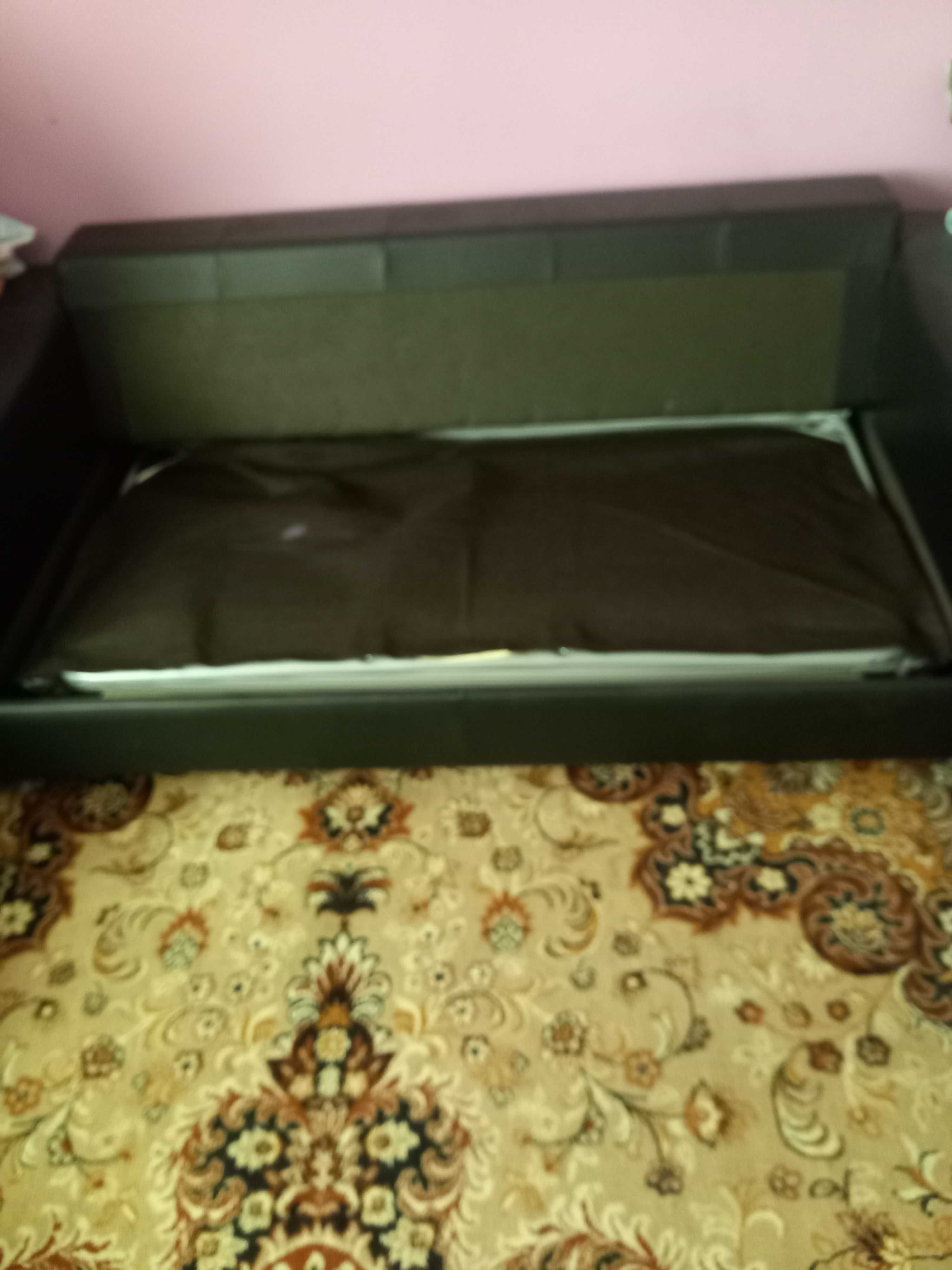 Sofa skòrzana czarna