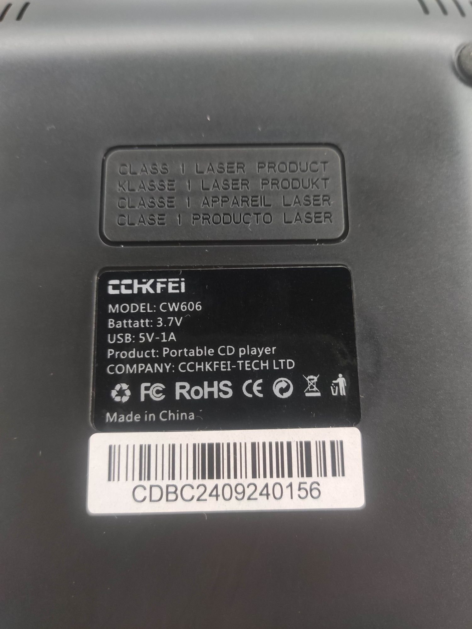 CD-плеєр Cchkfei Portable CD Player CW606 Портативний CD-плеєр із наву