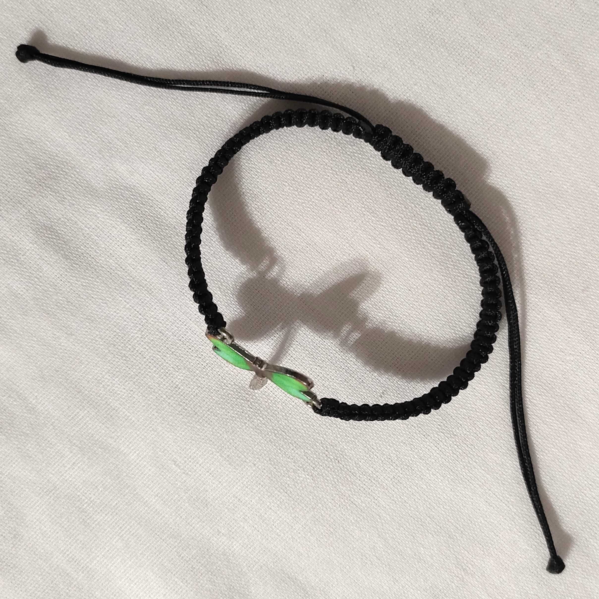 B433 Bransoletka Ważka makrama pleciona Handmade Rękodzieło