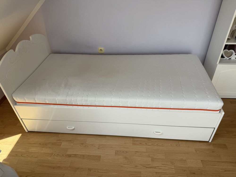 MEBLIK ŁÓŻKO BIANCO FIORI 90x190 (+materac gratis)