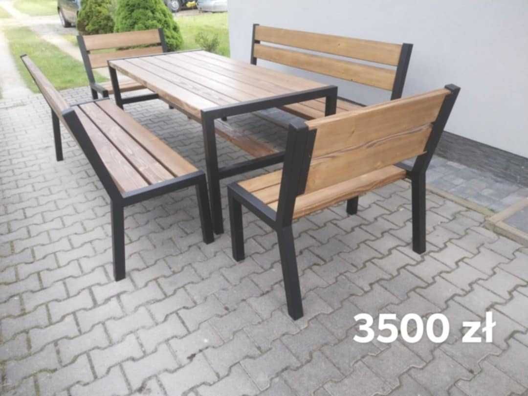 Meble ogrodowe drewniane loft, stol lawki fotele pergole hustawki
