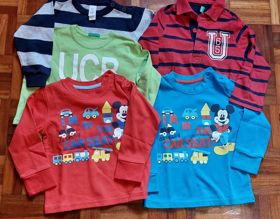 Lote de 5 sweats e 1 Parka reversível 2/3 anos