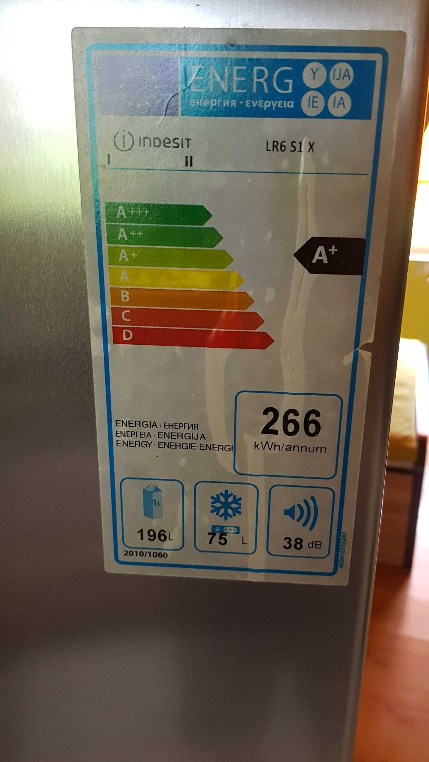 Lodówka Indesit LR6 S1 X półki szuflady balkonik front na części
