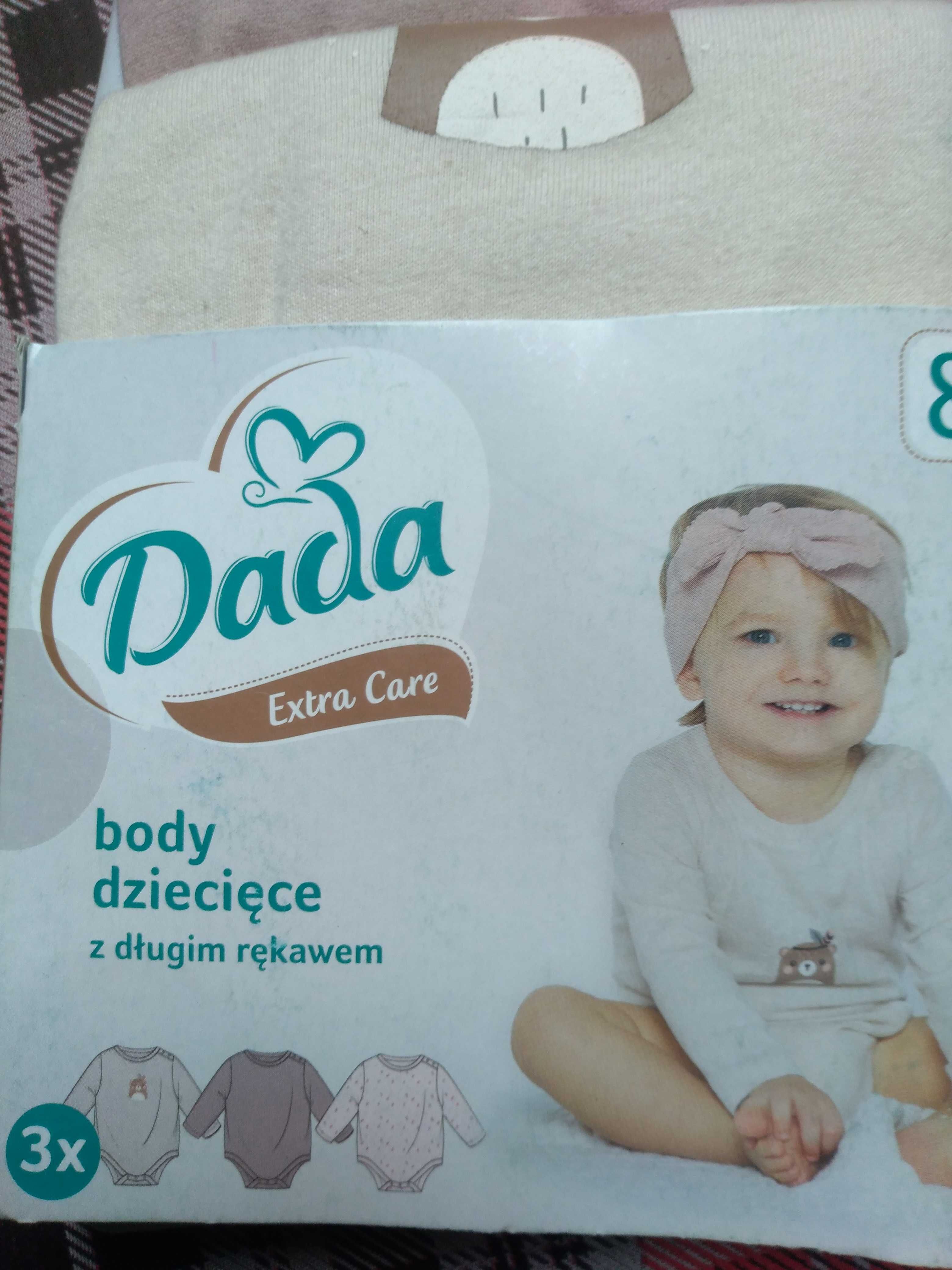 Body dziecięce z dł rękawem rozm 86 Dada 3 pak