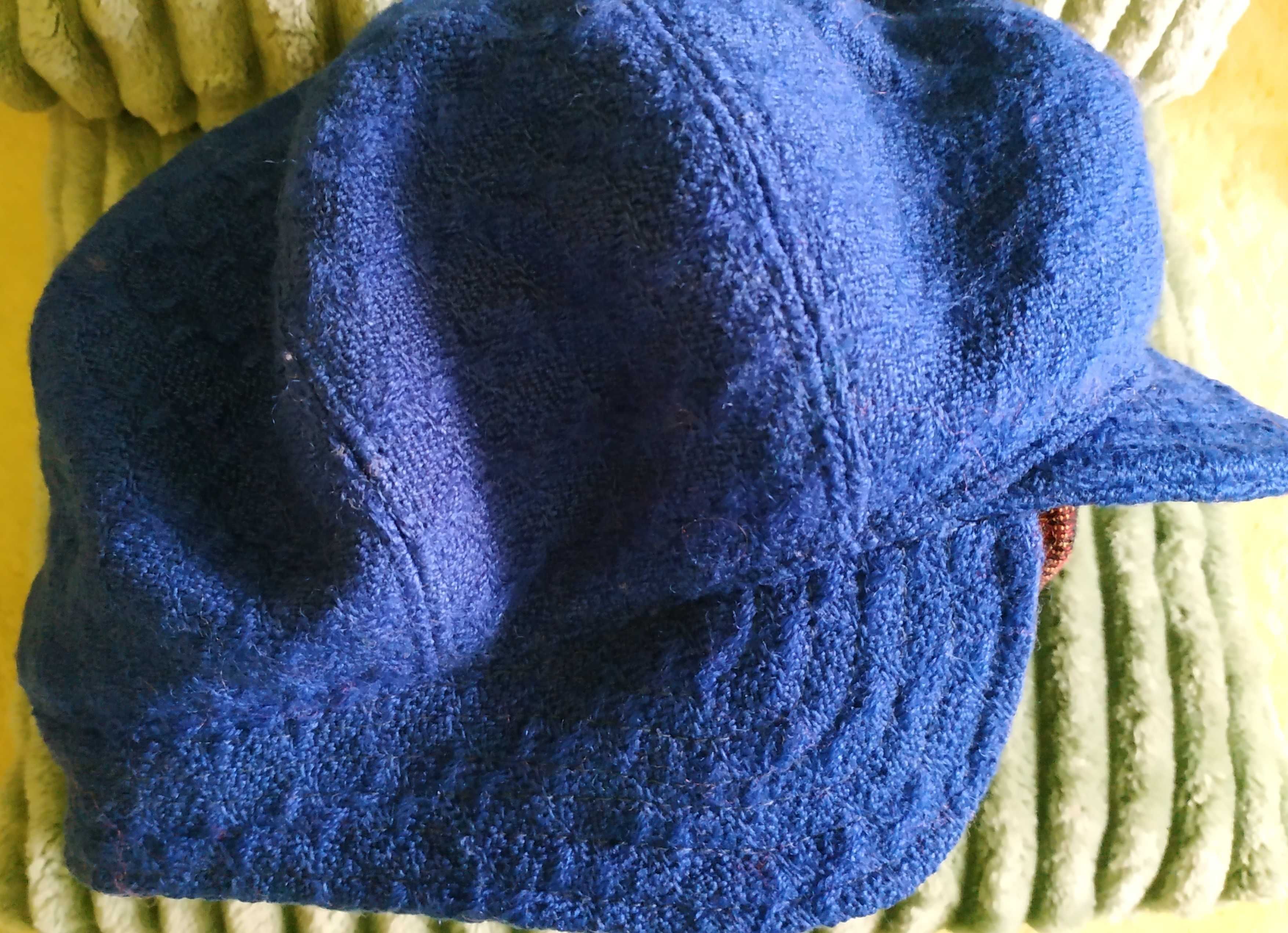 Komplet  damski zimowy - czapka, szalik, rękawiczki - kolor niebieski