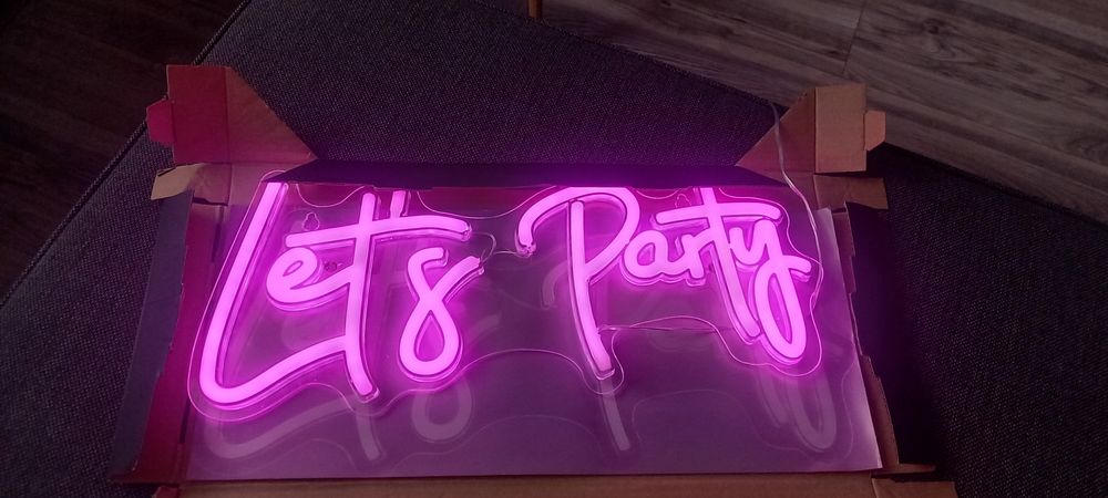 Led Let's Party różowy