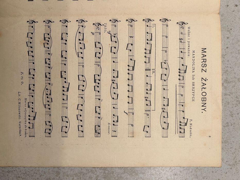Mandolinista -Nuty Mandolin lub Skrzypce, Marsz Żałobny Chopin Nidecki