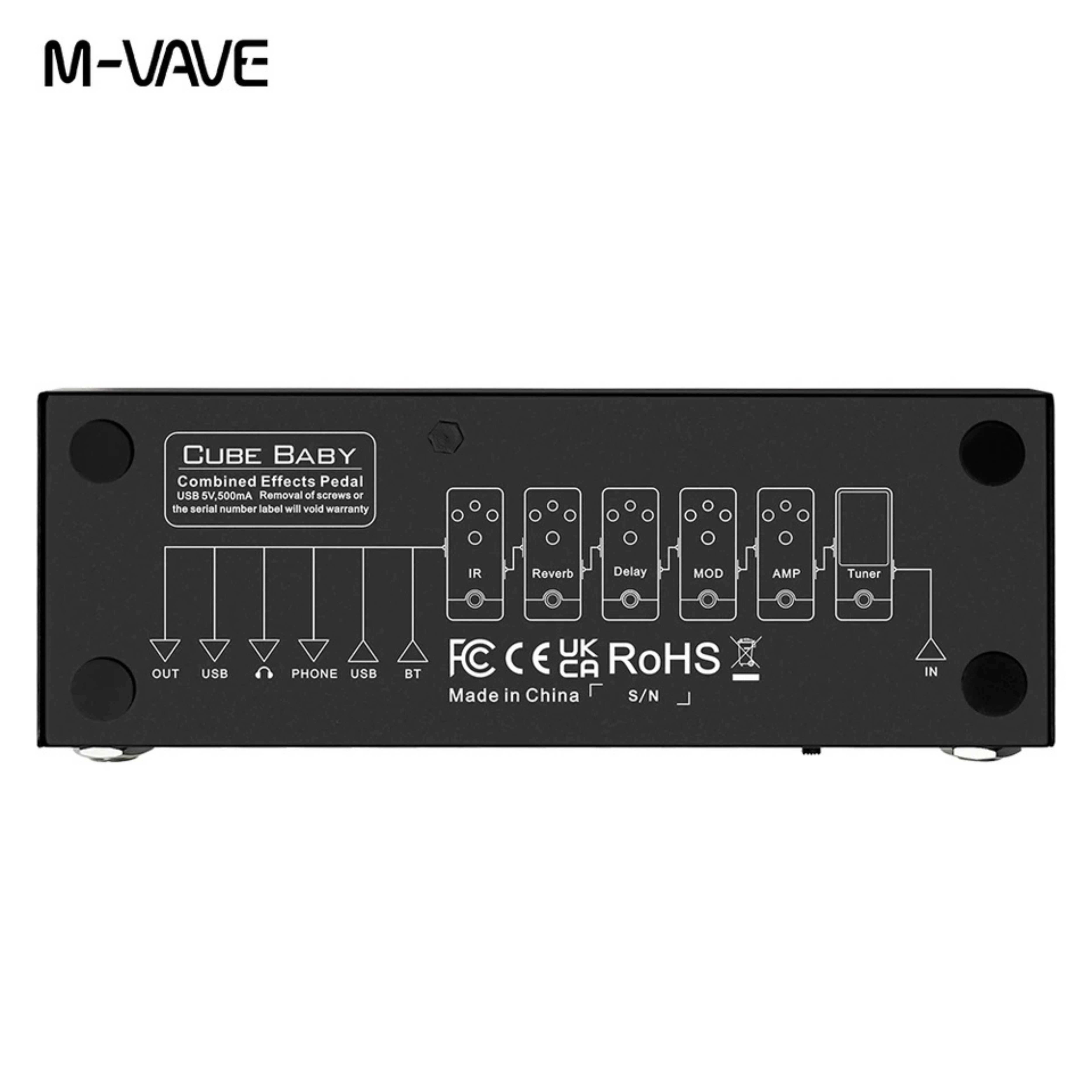 Multiefekt gitarowy M-WAVE CUBE BABY - NOWY / Distortion, Reverb...