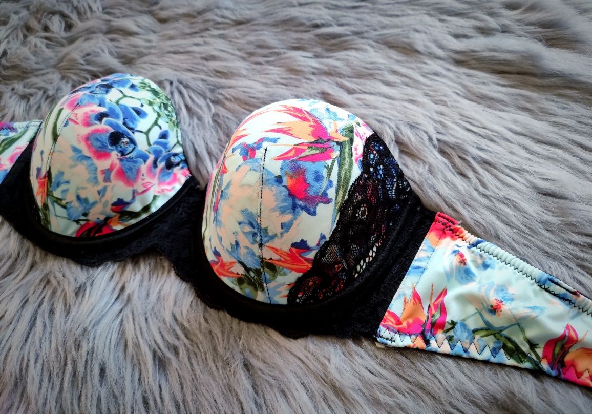 Biustonosz Hunkemoller 75 C //  floral kwiaty