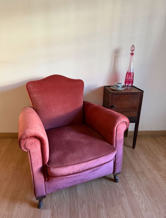 Poltrona cor de rosa