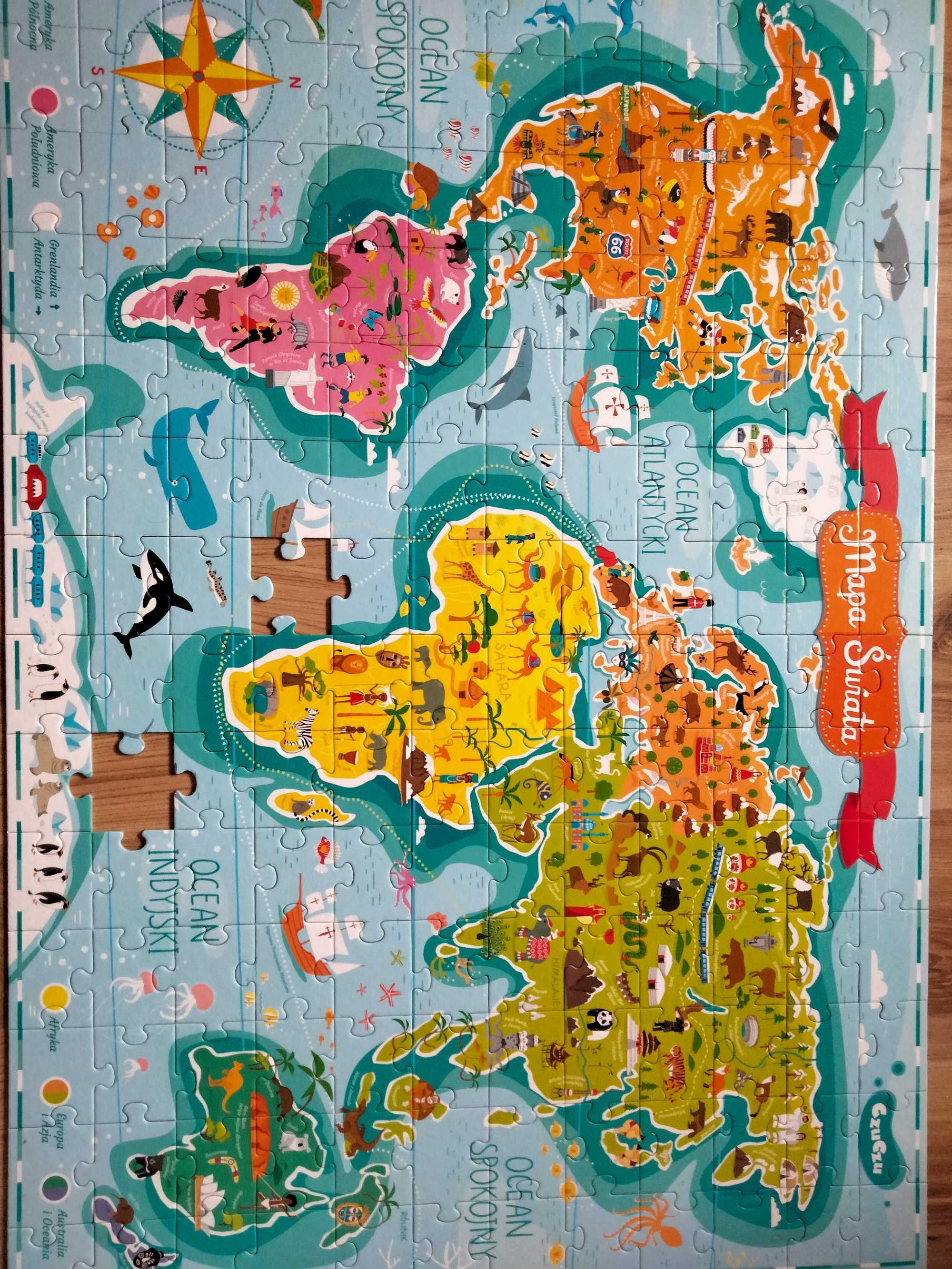 Puzzle Mapa Świata