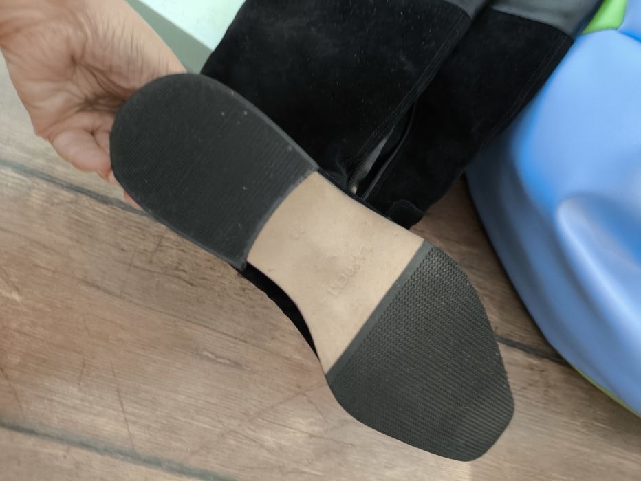 Czarne buty kozaki ocieplane skóra naturalna zamsz Lasocki 39 jak nowe