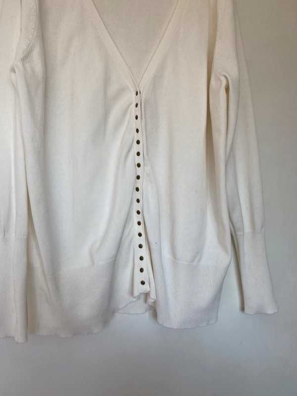 Biały sweter kardigan plus size kremowy John Baner jak nudyess 48 50
