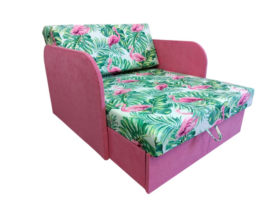 Sofa fotel amerykanka Kubuś dla dzieci z pojemnikiem na pościel