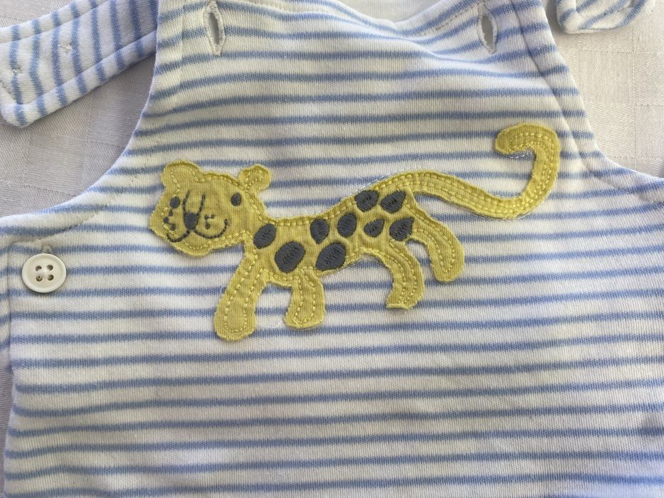 Conjunto de bebe de verão Jardineira leopardo