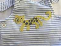 Conjunto de bebe de verão Jardineira leopardo