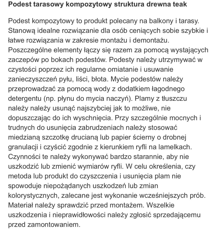 Podest kompozytowy 30x30cm