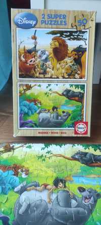 Puzzle EDUCA 2x Super Puzzle 50 Madeira Disney Animais (+3 Anos)