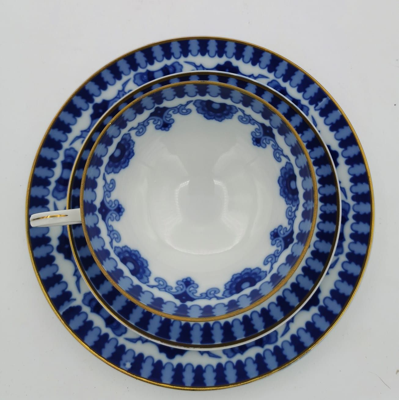 Porcelana Wallendorf TRIO ECHT KOBALT Porcelana Kobaltowa