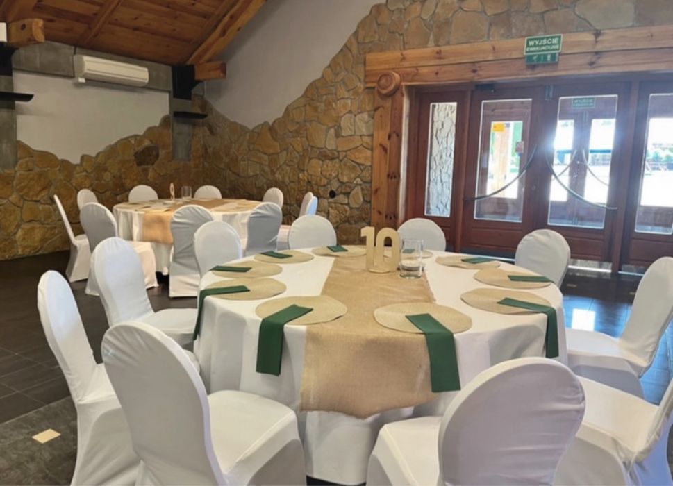 Bieżniki jutowe + bieżnik na stół prezydialny