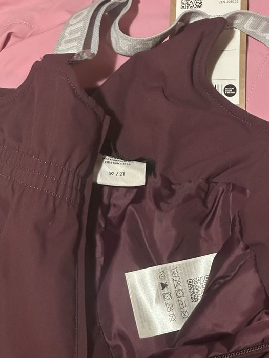 Напівкомбінезон , штани Reimatec Juoni бордові р92 +6 (98)