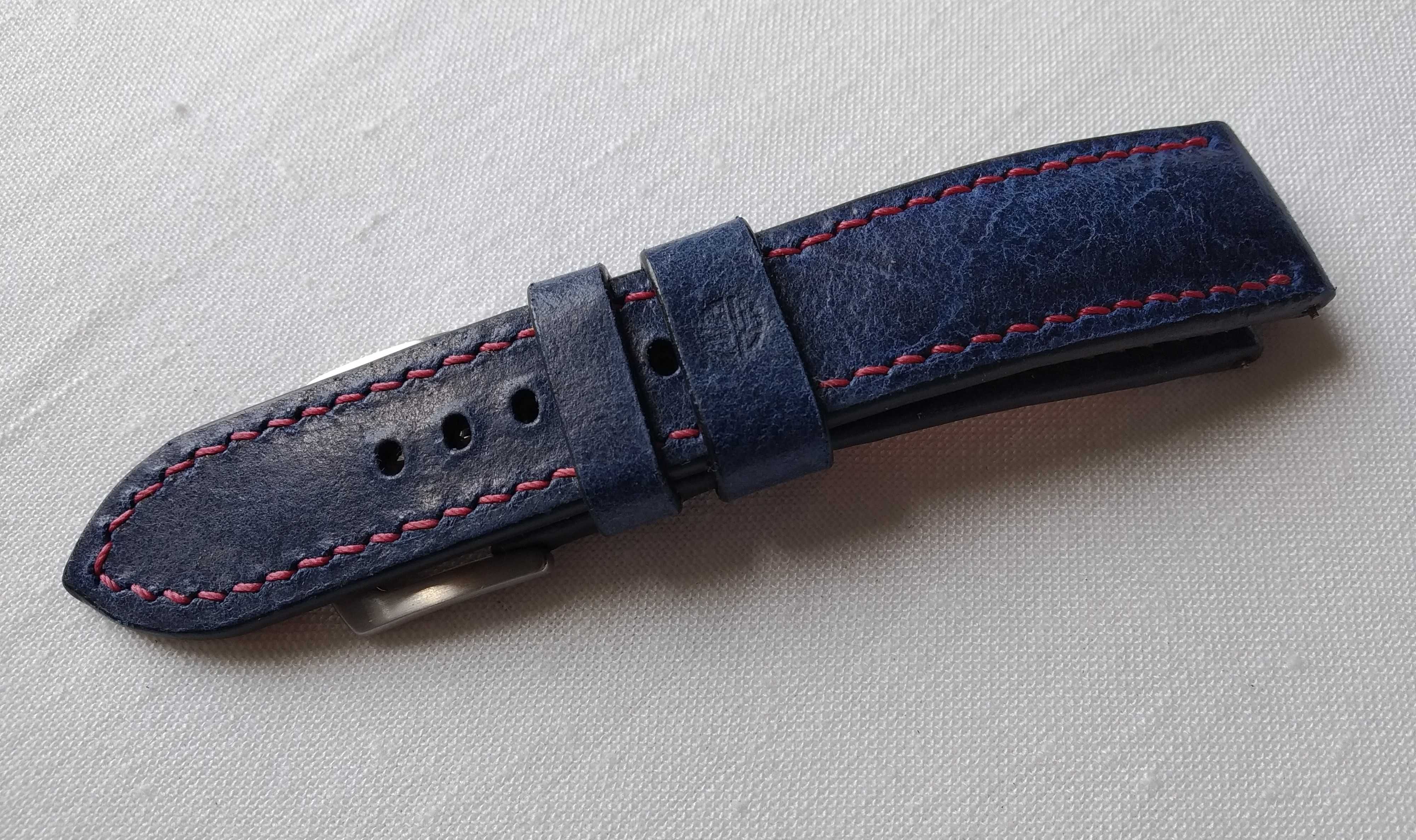 Pasek skórzany do zegarka 22/20 mm skóra Full Grain , szybki montaż