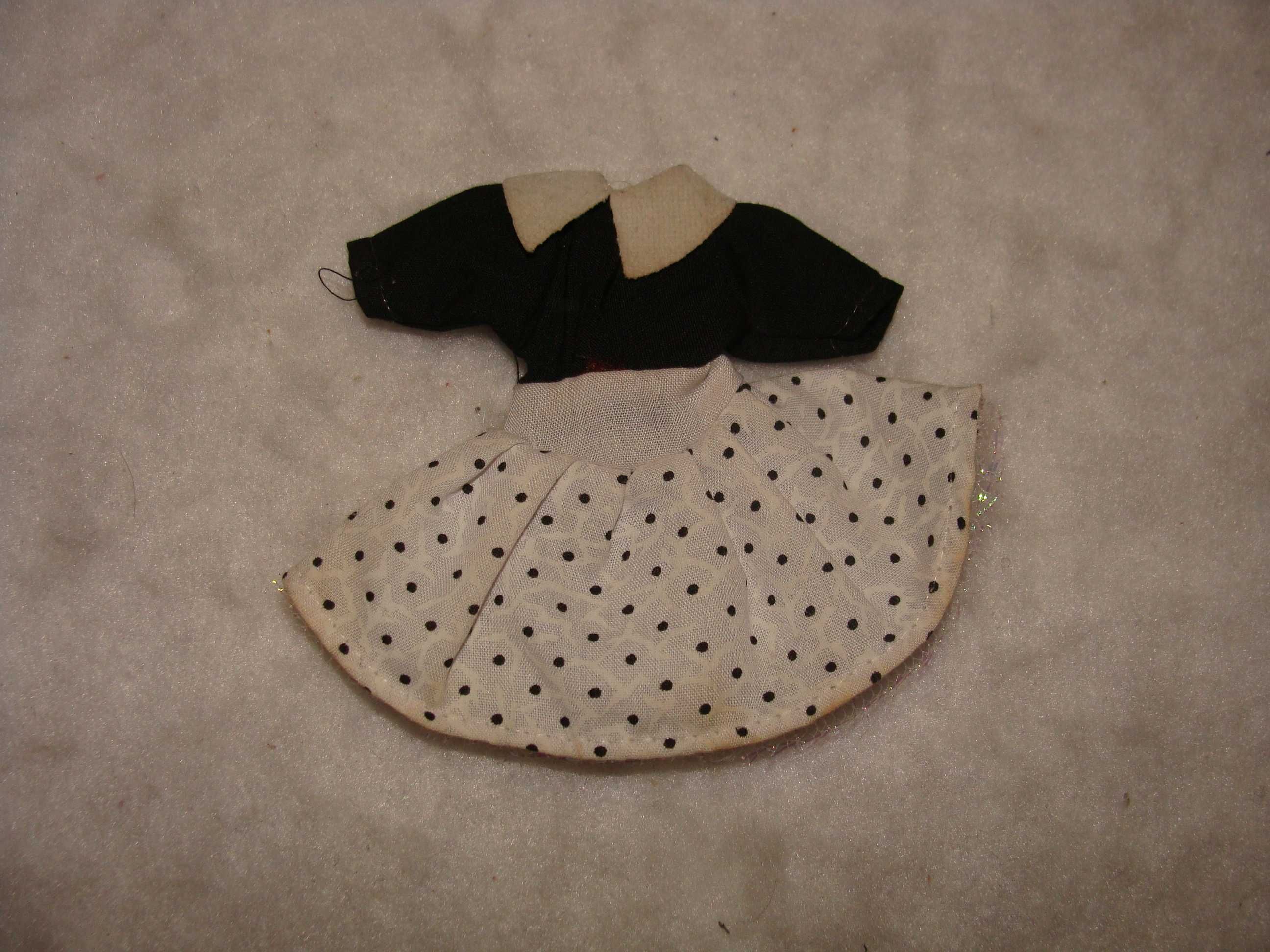 Vestido para Boneca Pequena Preto e Branco