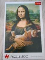 Puzzle marki Trefl- 500 . Mona Lisa z kotem.