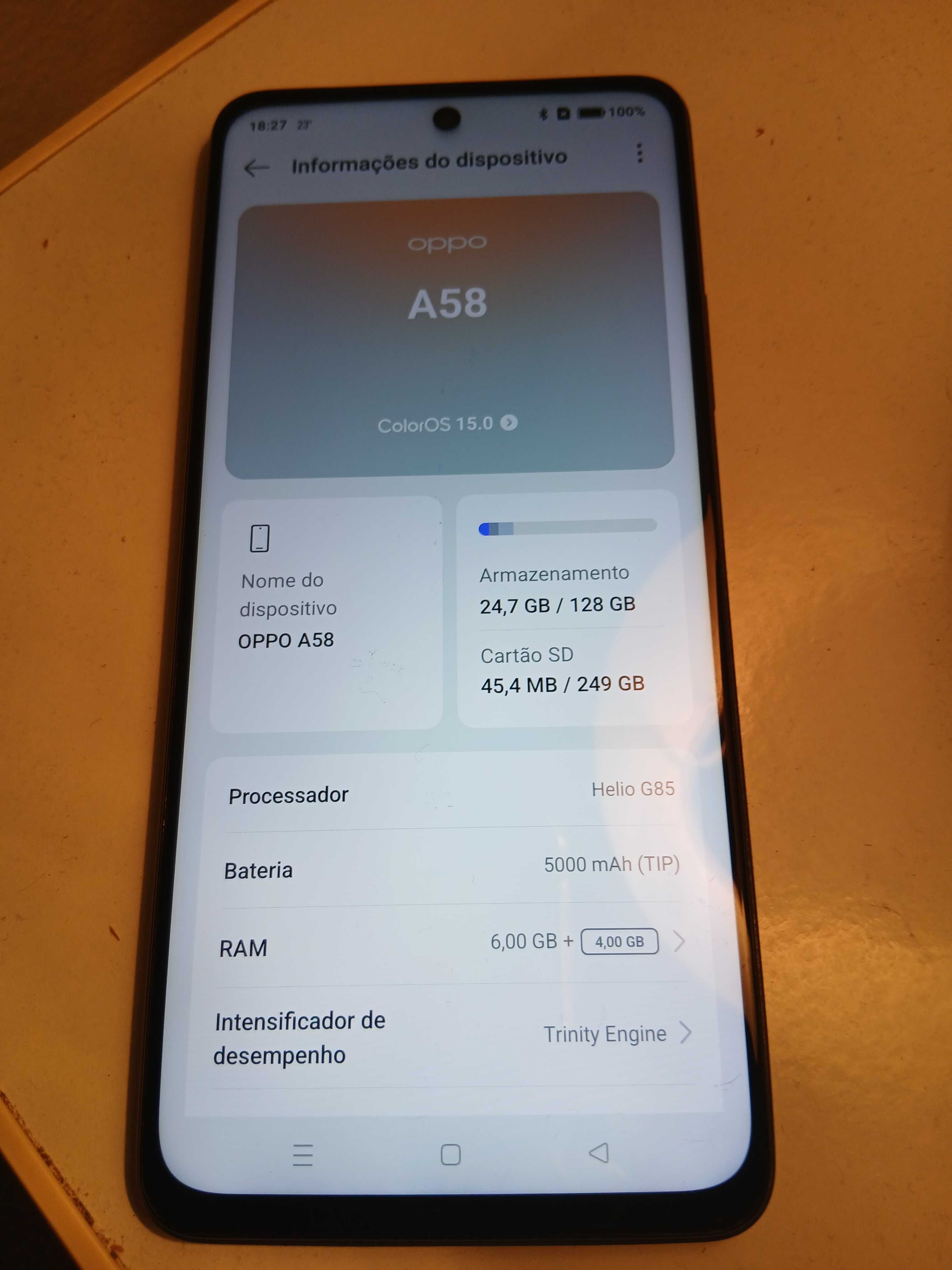 OPPO A58 128GB Como Novo!