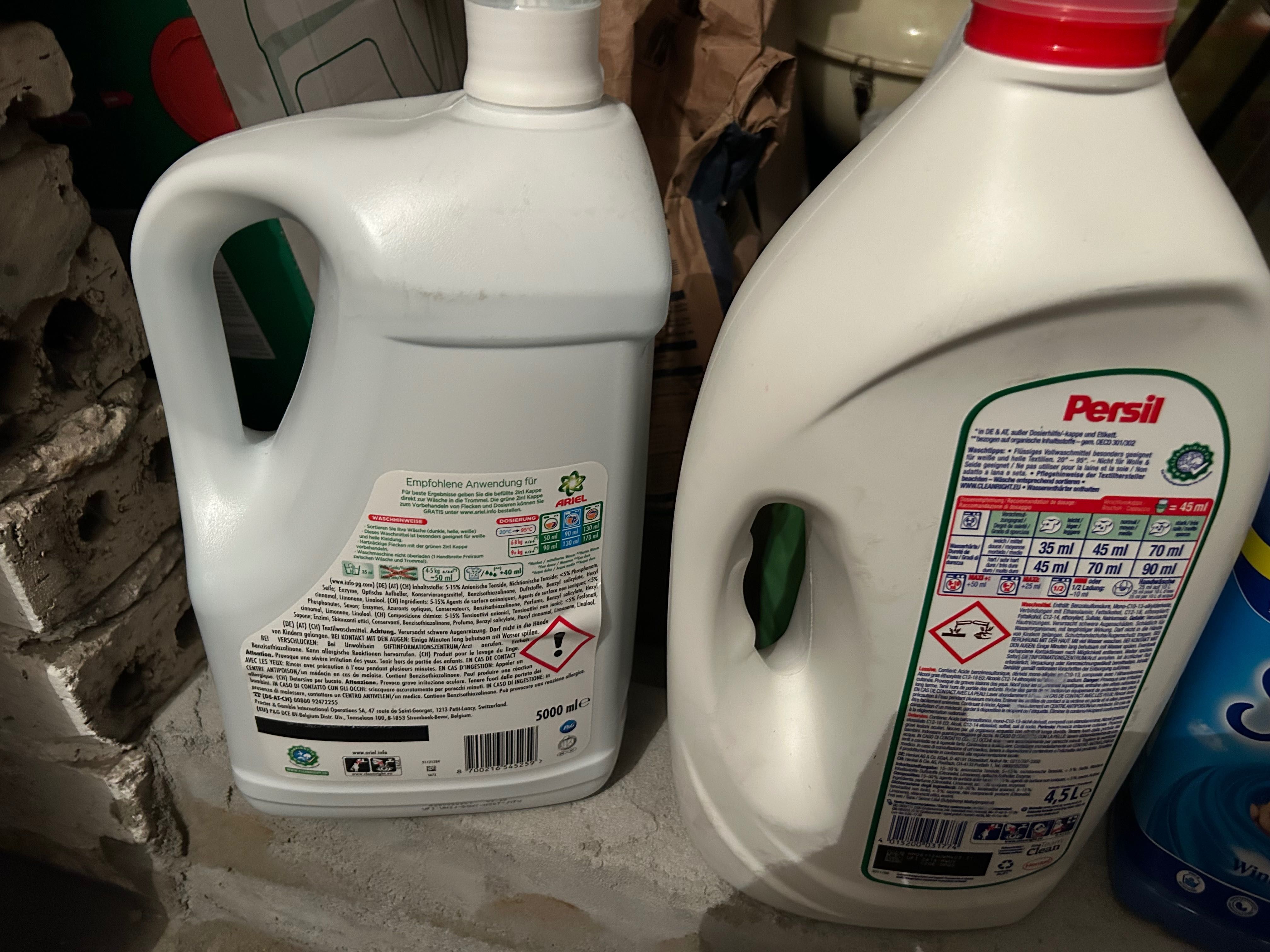 Żel do prania Persil 100 prań i proszek Ariel 90 prań Uniwersalny z DE