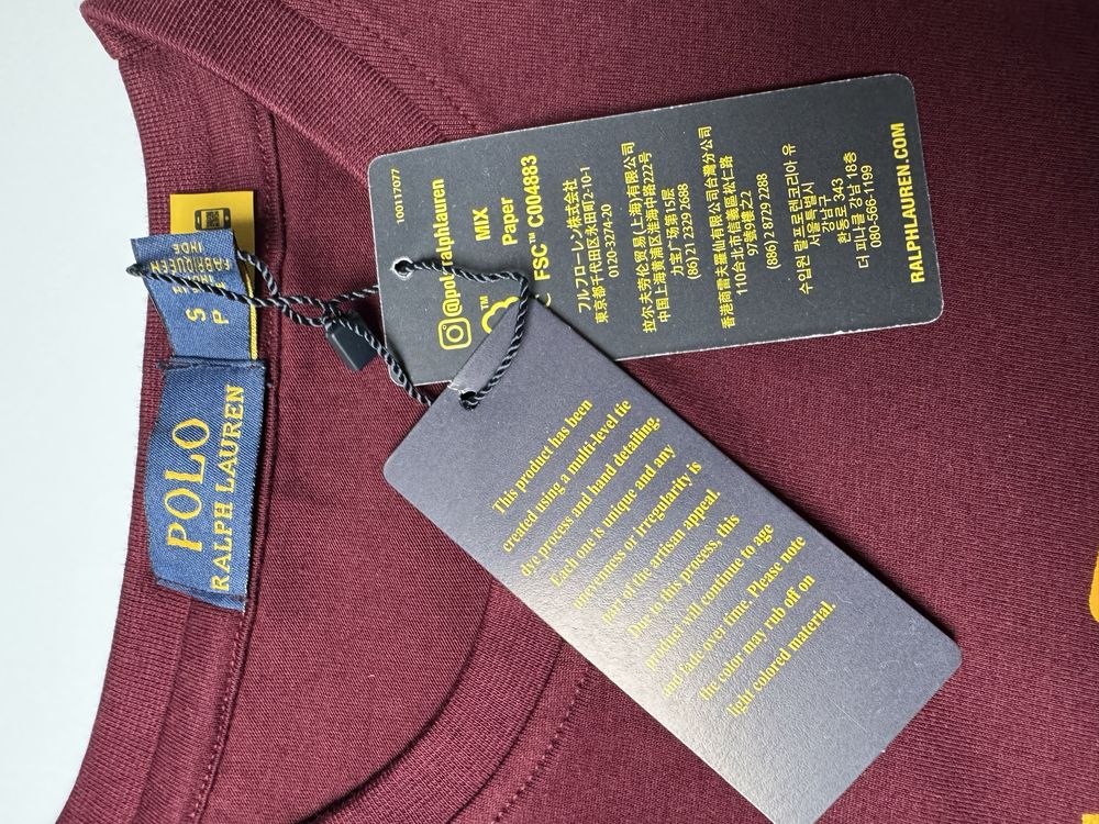 Nowa koszulka tshirt Polo Ralph Lauren burgundowa