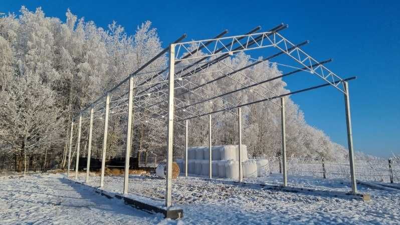KONSTRUKCJA WIATA OCYNKOWANA 8x14 Garaż Magazyn Hala Rolna Blaszak