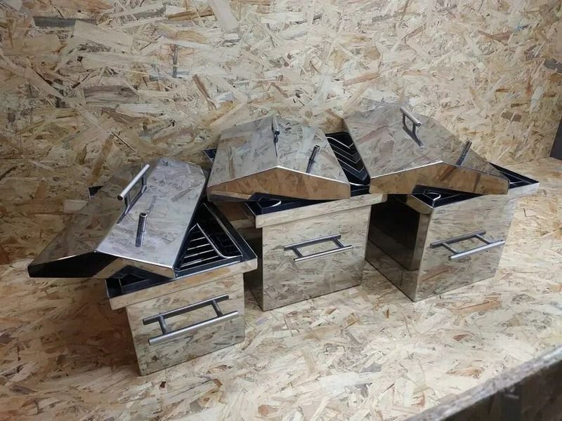 Коптильня гарячого копчення з нержавійки На два яруси