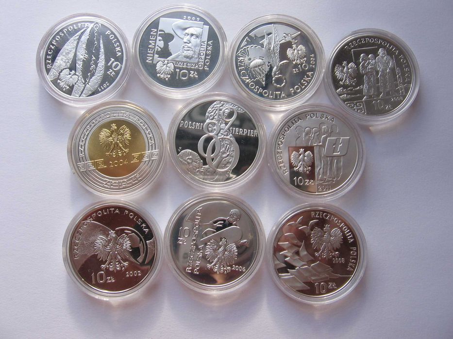 10 zł zestaw srebrnych monet