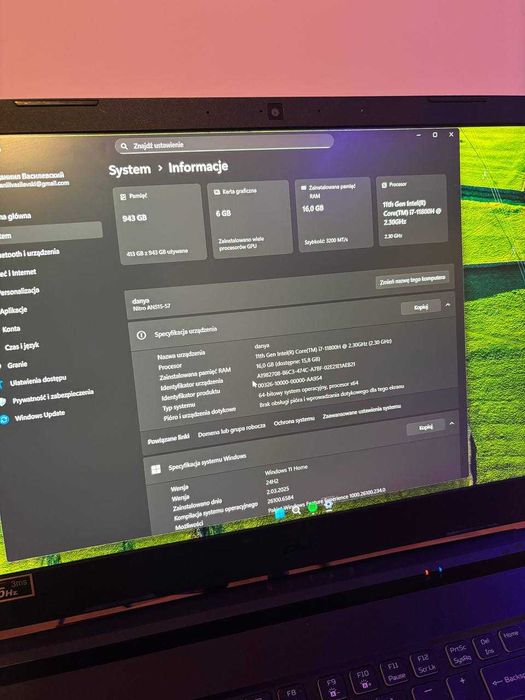 Acer Nitro 5, i7\rtx3060