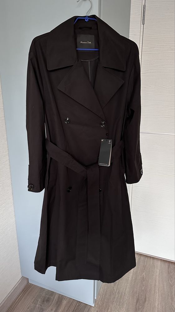Massimo Dutti S длинный тренч с поясом пальто Массимо Дутти