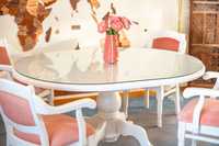 Mesa de jantar branca com vidro (nova) - entrega e montagem gratuita