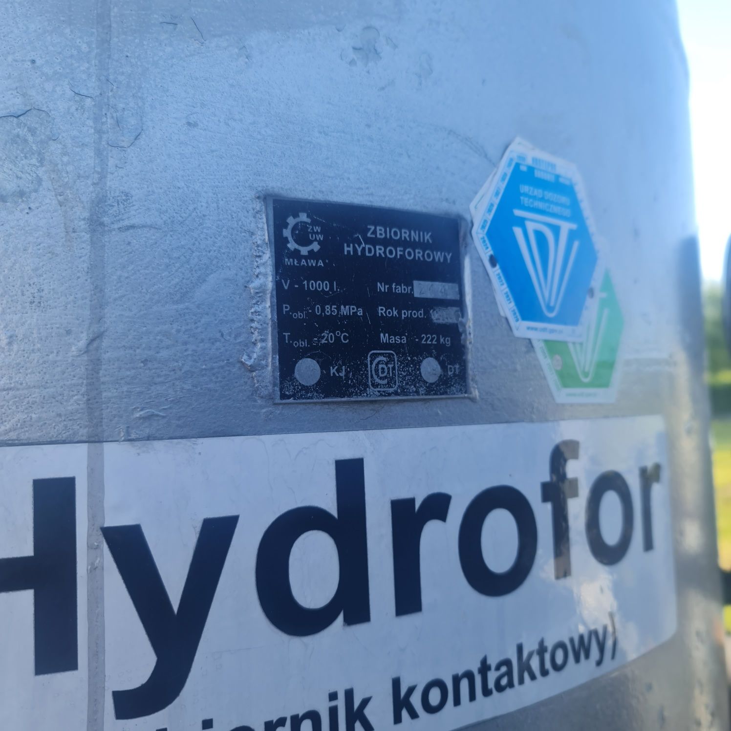 Hydrofor 1000l używany