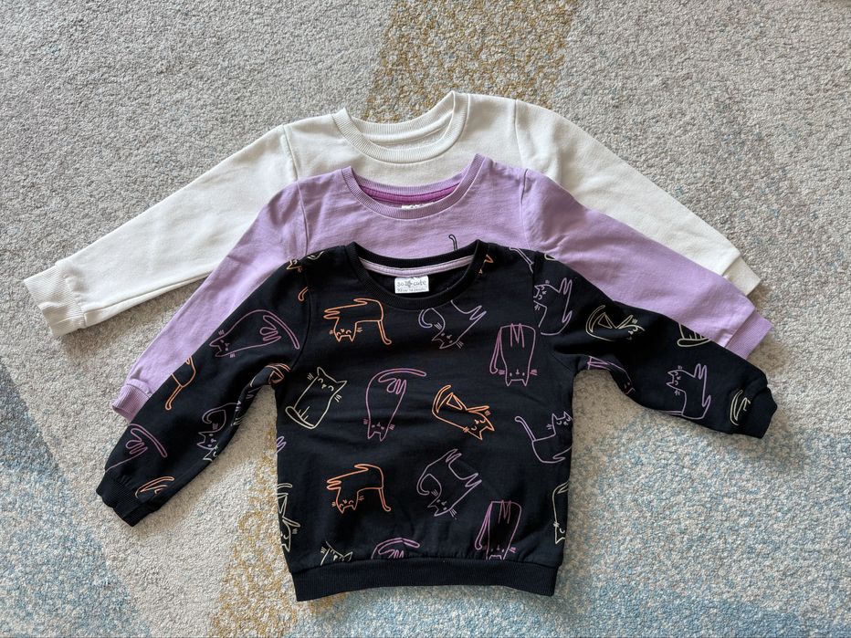 Bluzy dziewczęce 3szt ociepane rozm 92