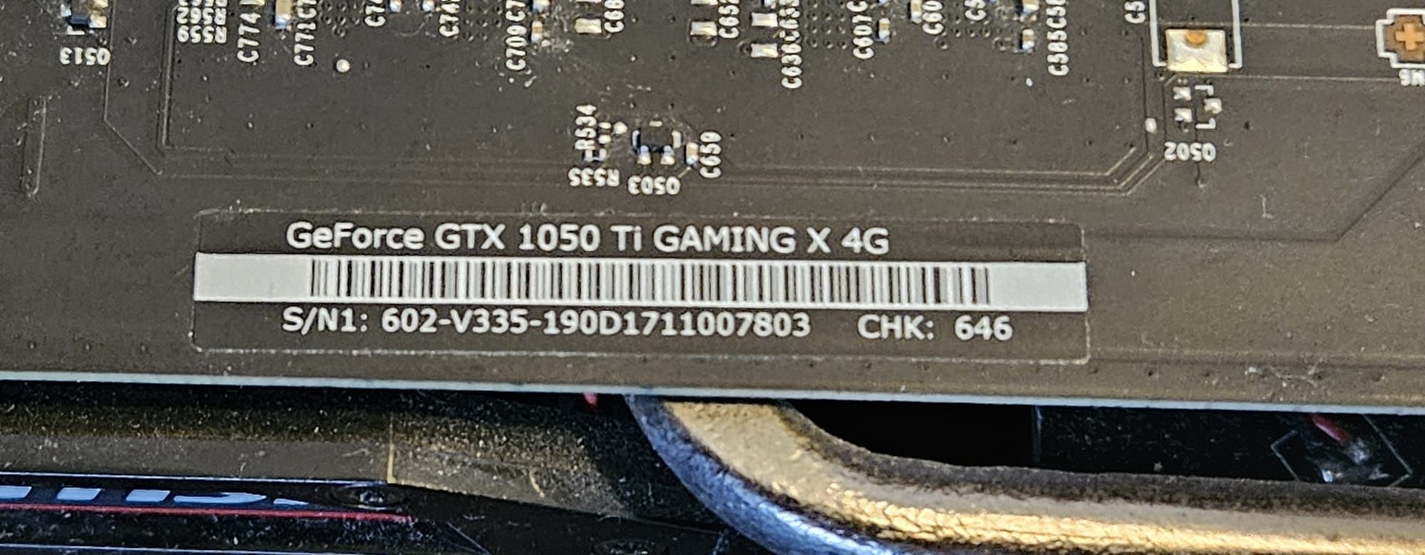 MSI GeForce GTX 1050 Ti Gaming X4g