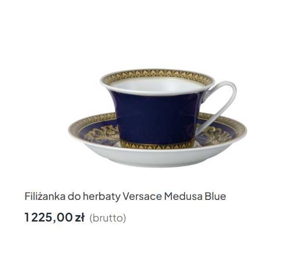 Filizanka porcelanowa z podstawką Versace Medusa Blue