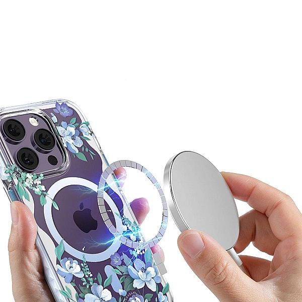 Kingxbar Flora Series magnetyczne etui iPhone 14 Plus MagSafe ozdobion
