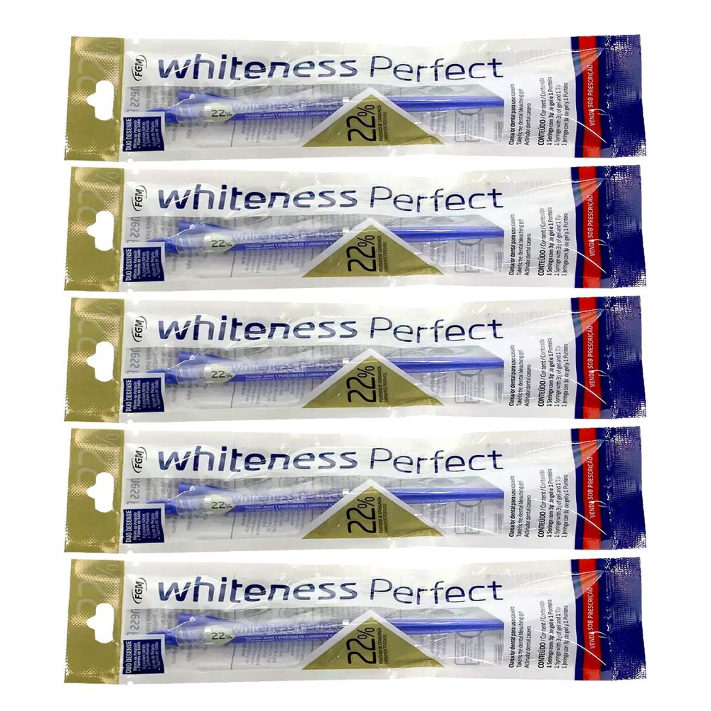 Lote branqueamento dental 22% marca whiteness perfect