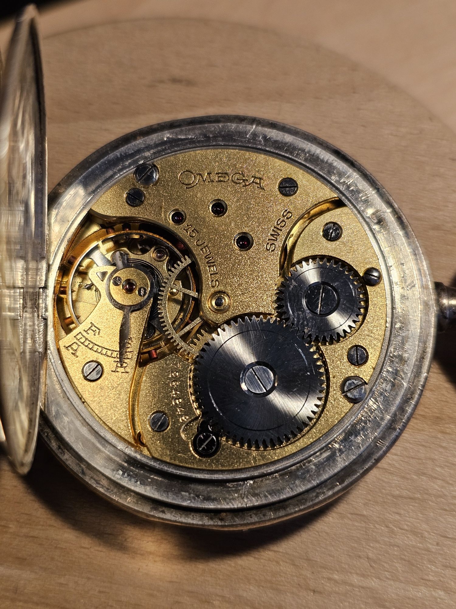 Zegarek kieszonkowy OMEGA 1934r srebro