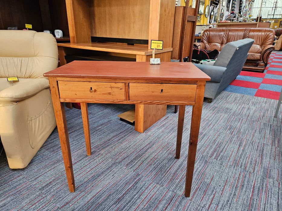 Mesa / Secretária em madeira maciça com duas gavetasl, r