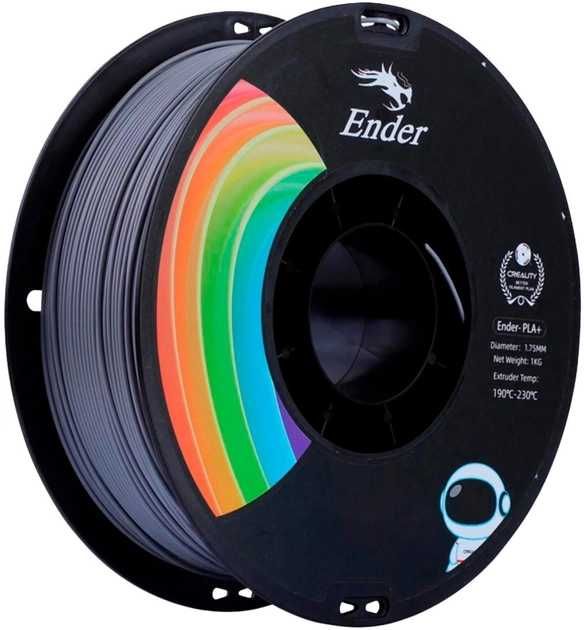 PLA пластик Creality Plus Filament для 3D-принтера 1.75 мм 1 кг Сірий