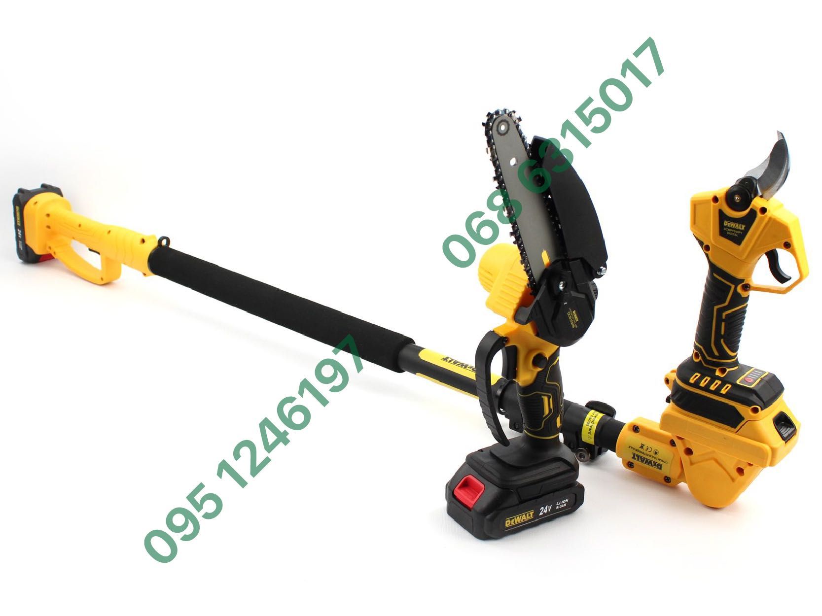 Набор 3в1 DeWalt Пила DCM155HN + Секатор DCMPP540P1 + штанга АКБ24V5Ah
