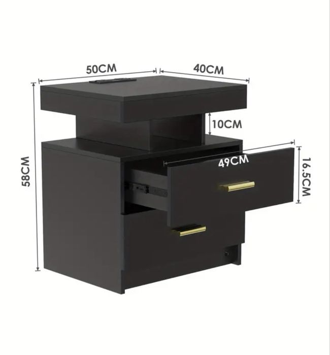 Mesa Cabeceira Led e Tomada