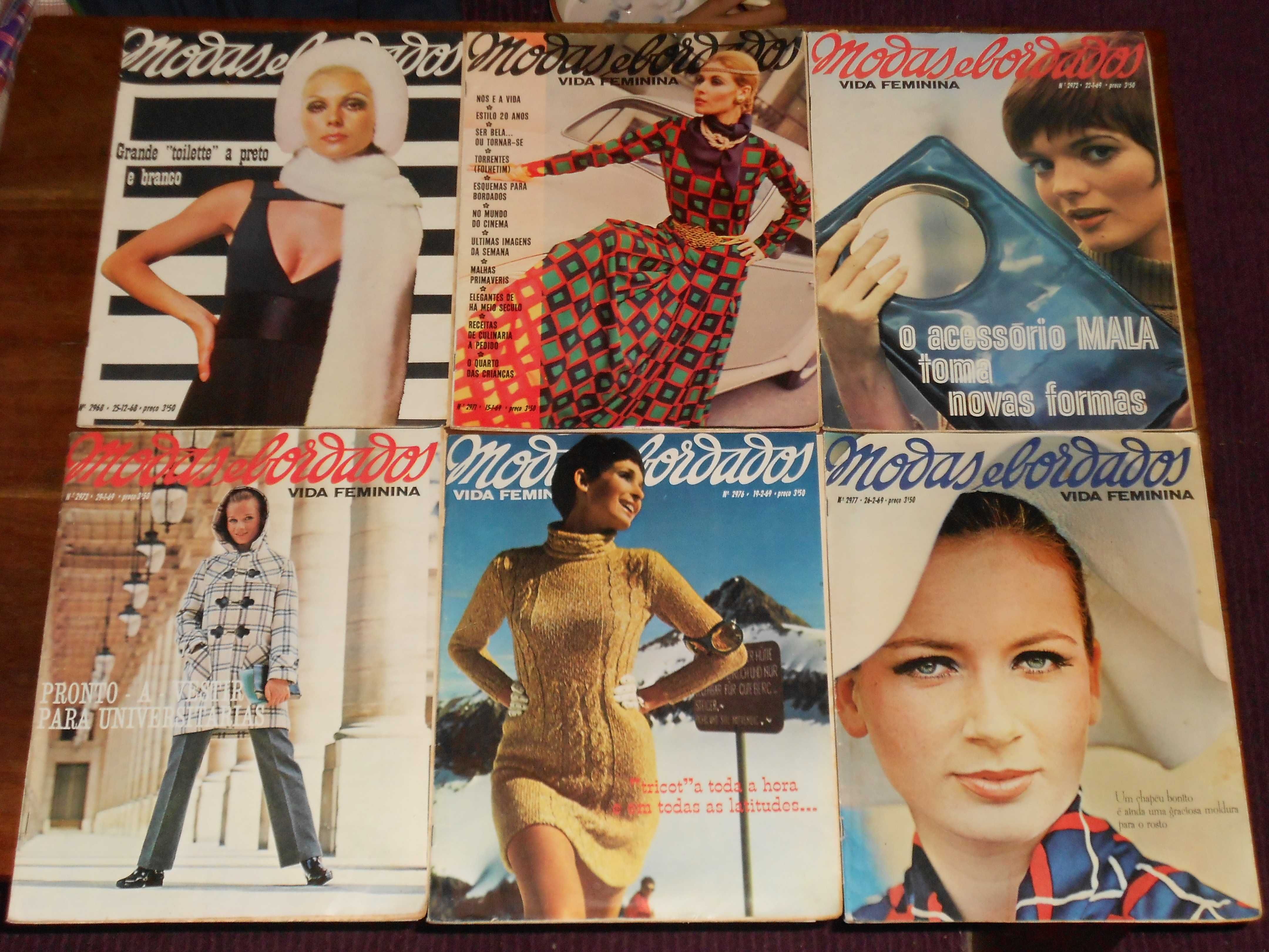 Revistas antigas vintage roupa Modas e Bordados anos 67 / 68 / 69