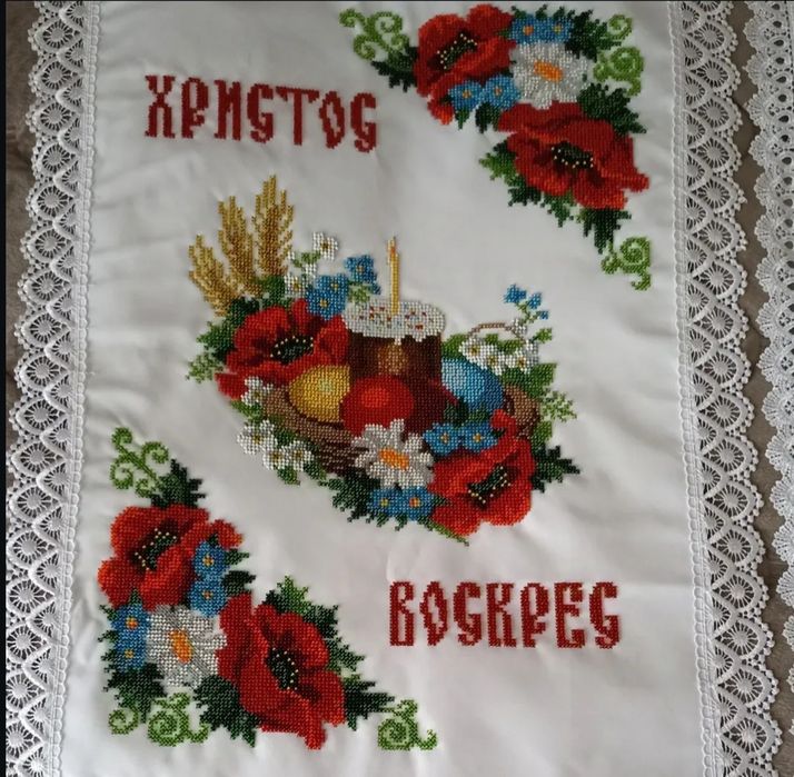 Пасхальні Рушники в Корзину або на Стіл